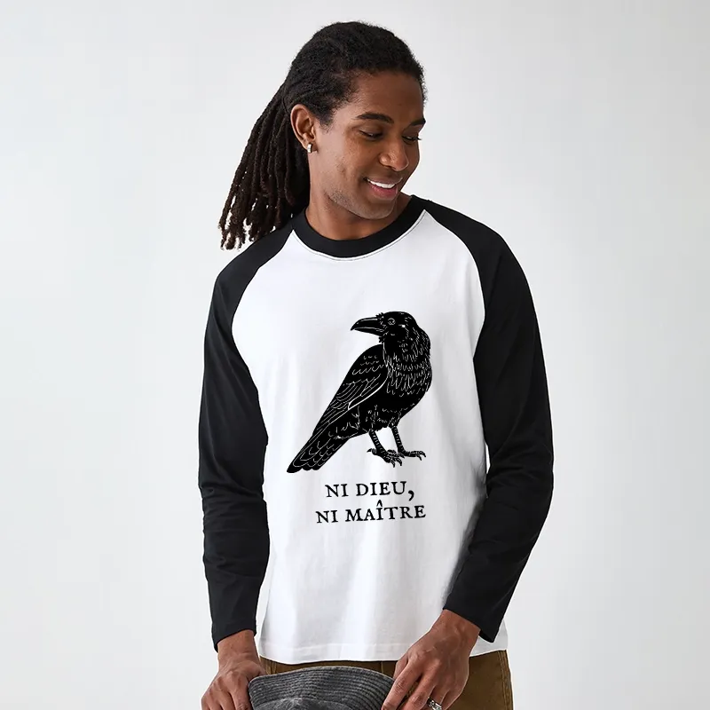 Tokyo-Tiger Crow Have A Strong Sense Of Self Raglan Long Sleeve T-shirt