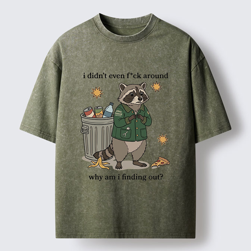 Tokyo-Tiger Funny Confused Raccoon Meme Washed T-Shirt