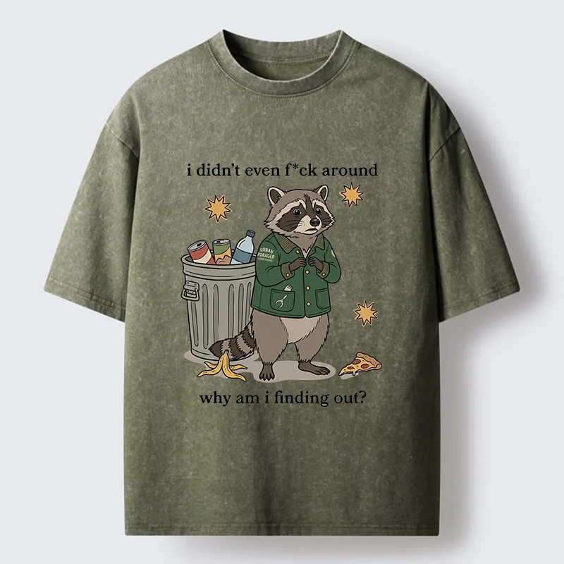 Tokyo‑Tiger Funny Confused Raccoon Meme Washed T‑Shirt Sale