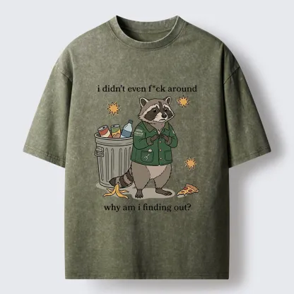 Tokyo-Tiger Funny Confused Raccoon Meme Washed T-Shirt