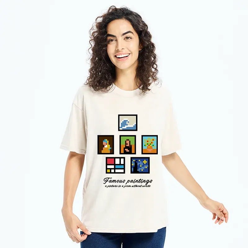 Tokyo-Tiger Famous Paintings Washed T-Shirt