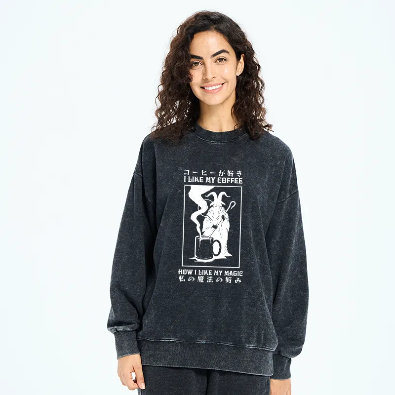 Tokyo-Tiger I Like My Coffee Washed Sweatshirt