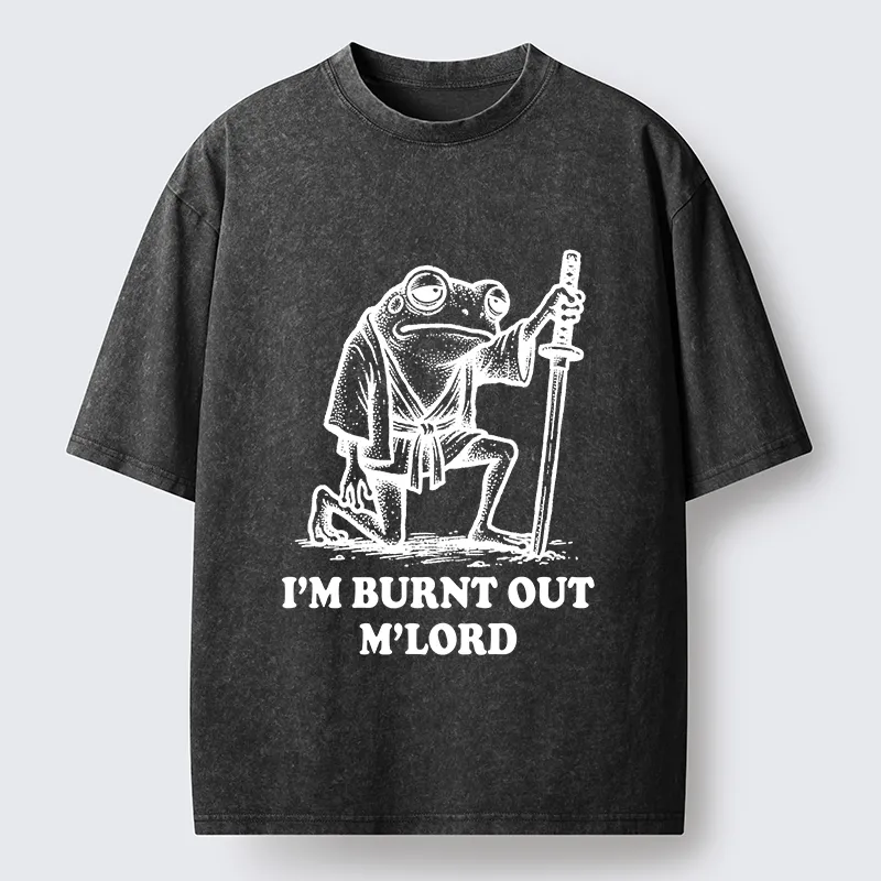 Tokyo‑Tiger Tired Frog Samurai Washed T-Shirt