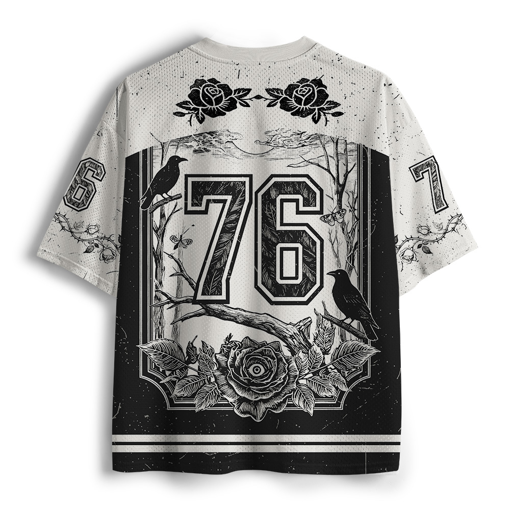 Tokyo-Tiger Moon Rose Crow Mesh Jersey