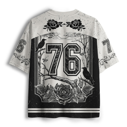 Tokyo-Tiger Moon Rose Crow Mesh Jersey