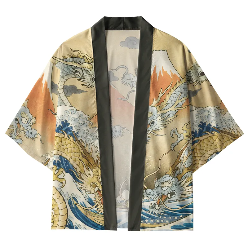 Tokyo-Tiger Japanese Ancient Dragon Kimono Cardigan