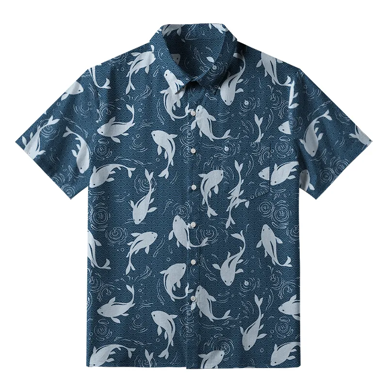 Tokyo-Tiger Dolphins Among The Waves Button-up Shirt Sale