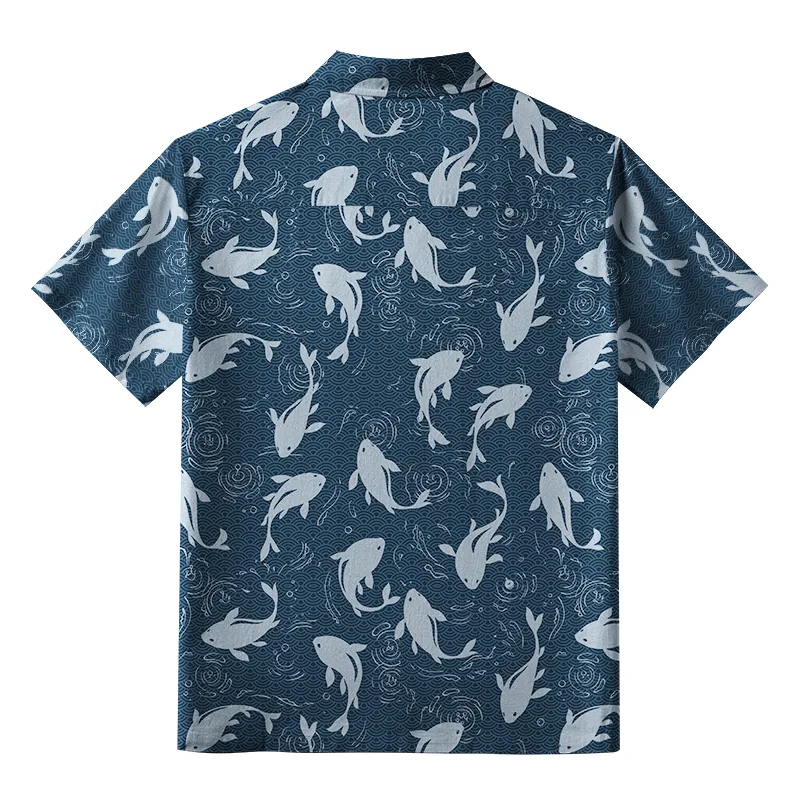 Tokyo-Tiger Dolphins Among The Waves Button-up Shirt