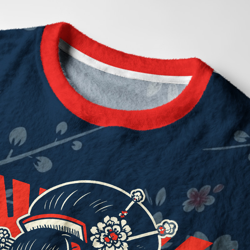 Tokyo-Tiger Kyoto Kimono Fuzzy Christmas Ugly Sweatshirt