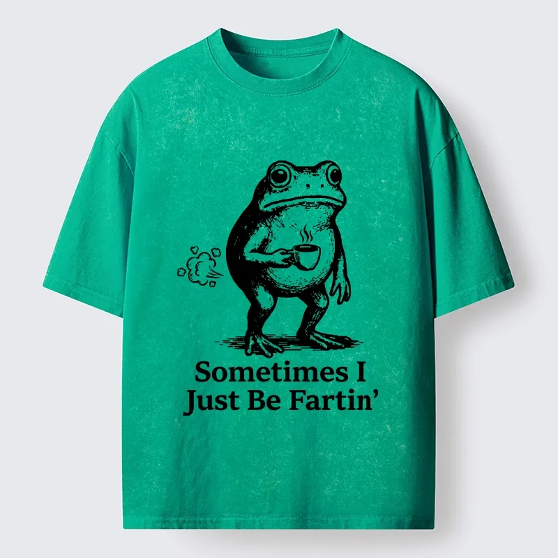 Tokyo-Tiger Farting Frog Funny meme Washed T-Shirt