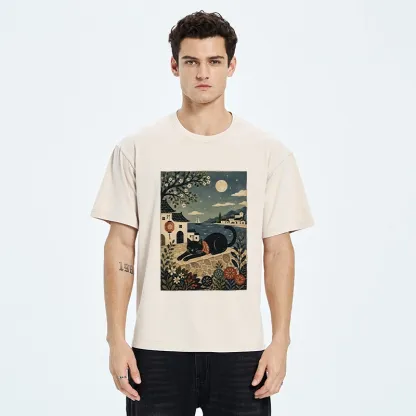 Tokyo-Tiger Sleepy Cat In A Coastal Town Washed T-Shirt