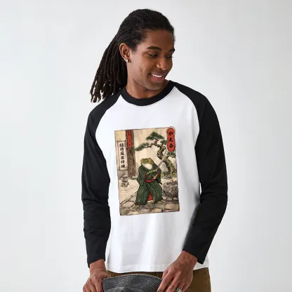 Tokyo-Tiger Samurai Frog Training Raglan Long Sleeve T-shirt
