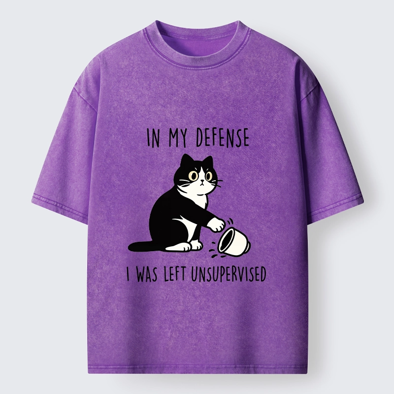 Tokyo‑Tiger Funny Naughty Cat Washed T‑Shirt