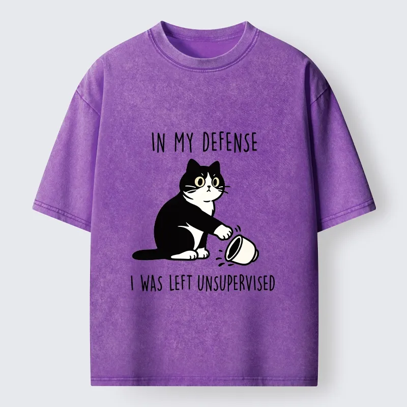 Tokyo‑Tiger Funny Naughty Cat Washed T‑Shirt