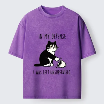 Tokyo‑Tiger Funny Naughty Cat Washed T‑Shirt