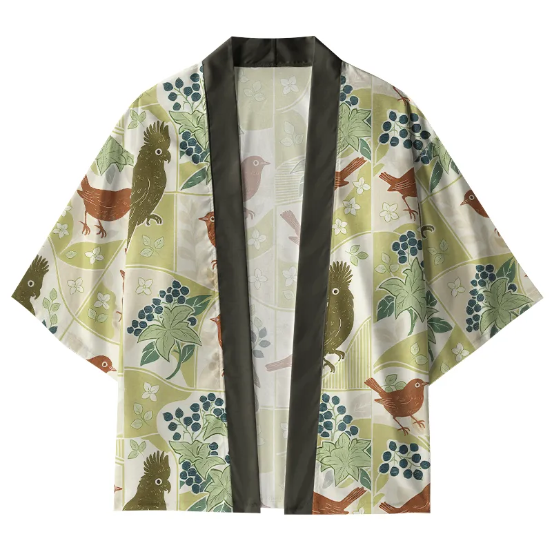 Tokyo-Tiger Harmony Of Flowers And Birds Kimono Cardigan