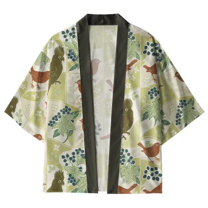 Tokyo-Tiger Harmony Of Flowers And Birds Kimono Cardigan