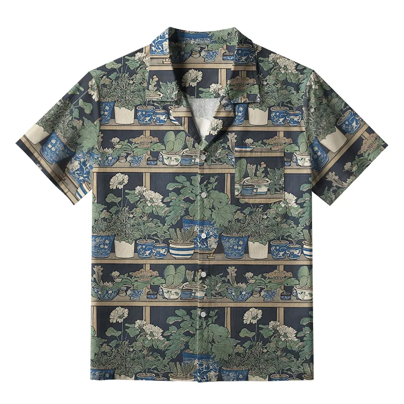 Tokyo-Tiger Retro Potted Plants Aloha Hawaiian Shirt