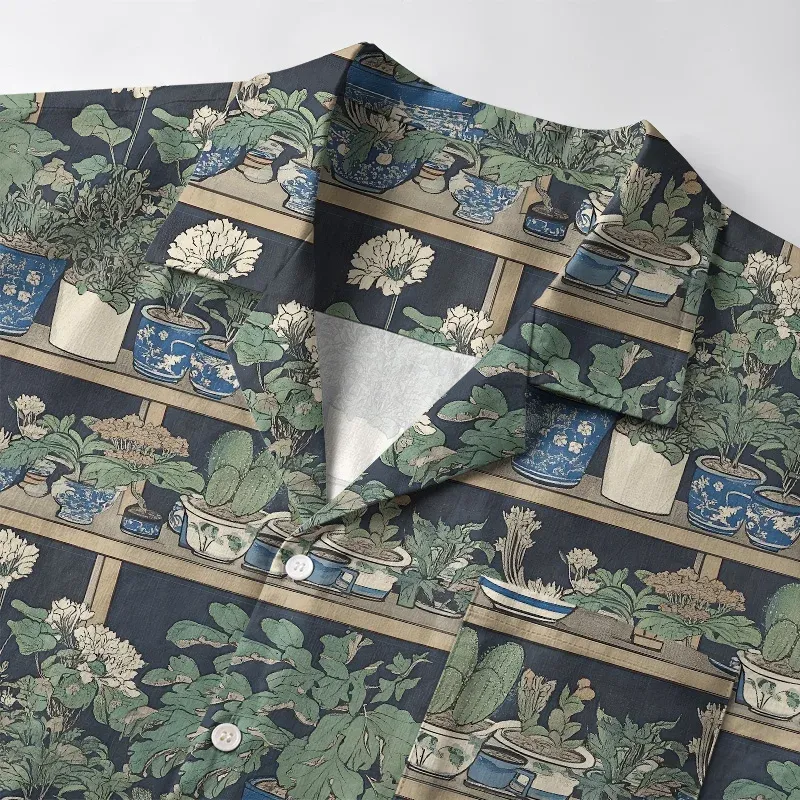 Tokyo-Tiger Retro Potted Plants Aloha Hawaiian Shirt