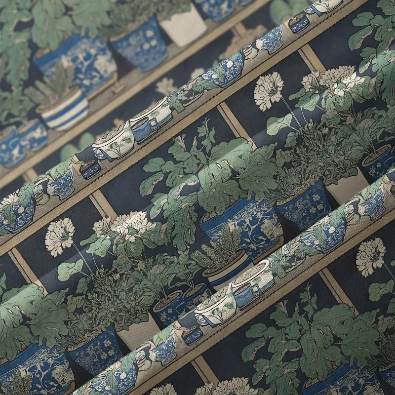 Tokyo-Tiger Retro Potted Plants Button-up Shirt