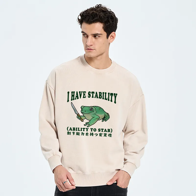 Tokyo-Tiger Mentally Stable Assassin Frog Washed Sweatshirt