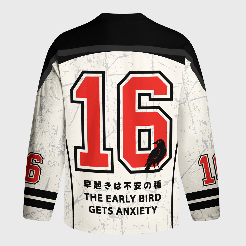 Tokyo-Tiger Funny Work Crow Meme Long-Sleeve Hockey Jersey