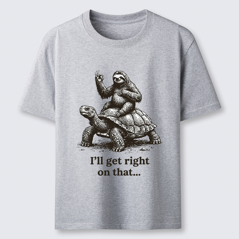 Tokyo-Tiger Sloth On Turtle Slow Friends Funny Meme Classic T-Shirt