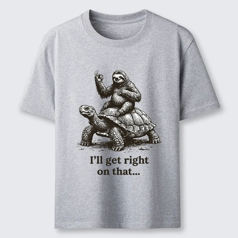Tokyo-Tiger Sloth On Turtle Slow Friends Funny Meme Classic T-Shirt