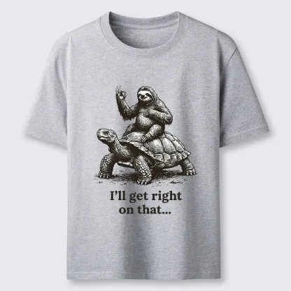 Tokyo-Tiger Sloth On Turtle Slow Friends Funny Meme Classic T-Shirt