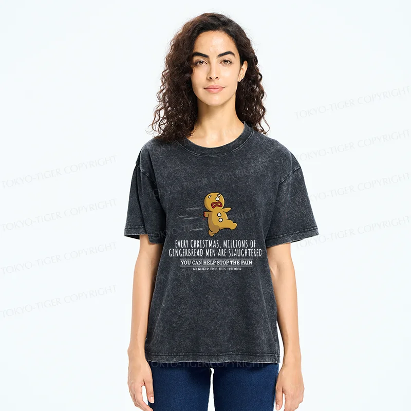 Tokyo-Tiger Gingerbread Man Disaster Washed T-Shirt