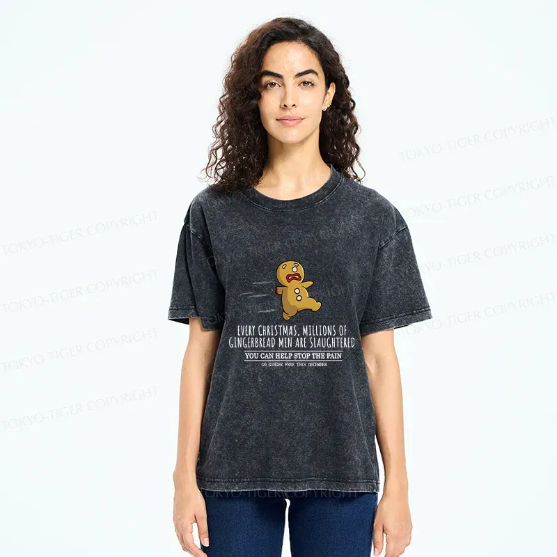 Tokyo-Tiger Gingerbread Man Disaster Washed T-Shirt
