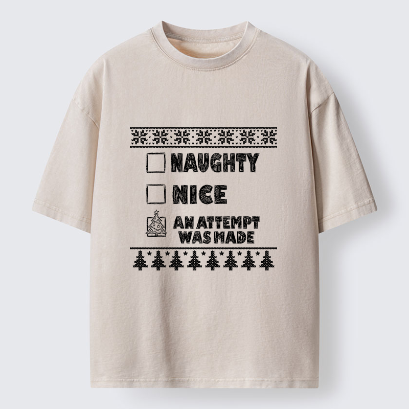 Tokyo-Tiger Santa Checklist Funny Meme Washed T-Shirt