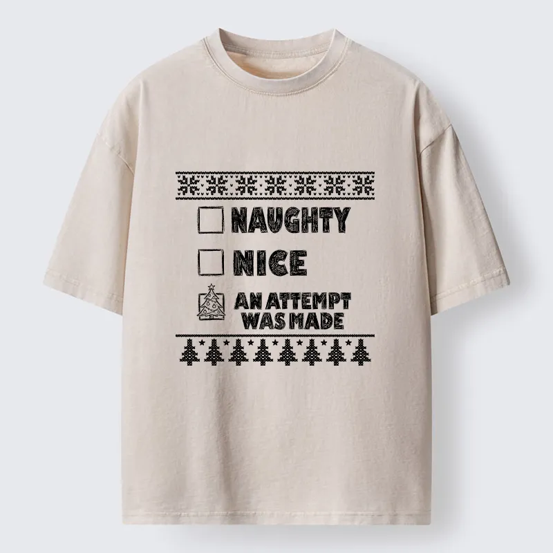 Tokyo‑Tiger Santa Checklist Funny Meme Washed T‑Shirt Sale