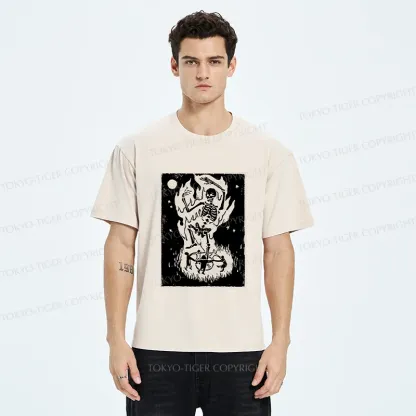 Tokyo-Tiger Summon Skeleton Washed T-Shirt