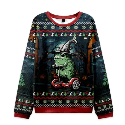 Tokyo-Tiger Funny Frog Ride Christmas Ugly Sweatshirt