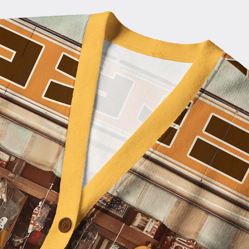 Tokyo-Tiger Retro Moto Convenience Ugly Cardigan Sweater