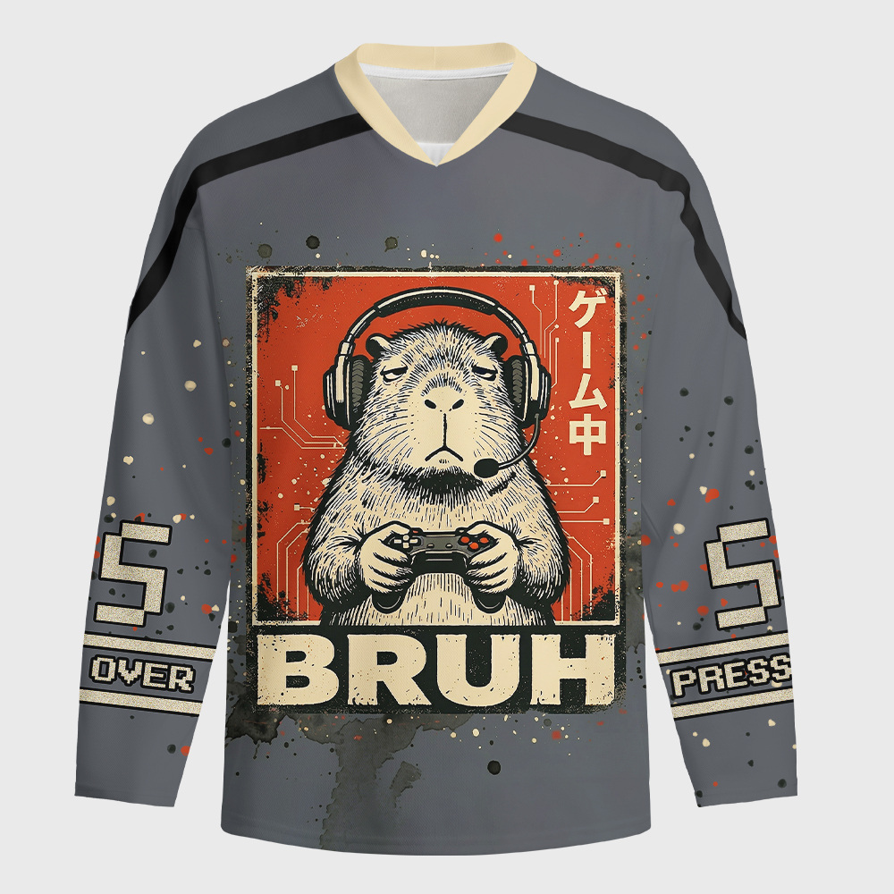 Tokyo-Tiger "BRUH" Capy Gamer Long-Sleeve Hockey Jersey