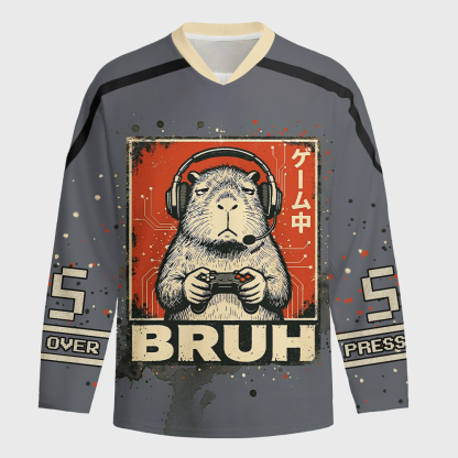 Tokyo-Tiger "BRUH" Capy Gamer Long-Sleeve Hockey Jersey
