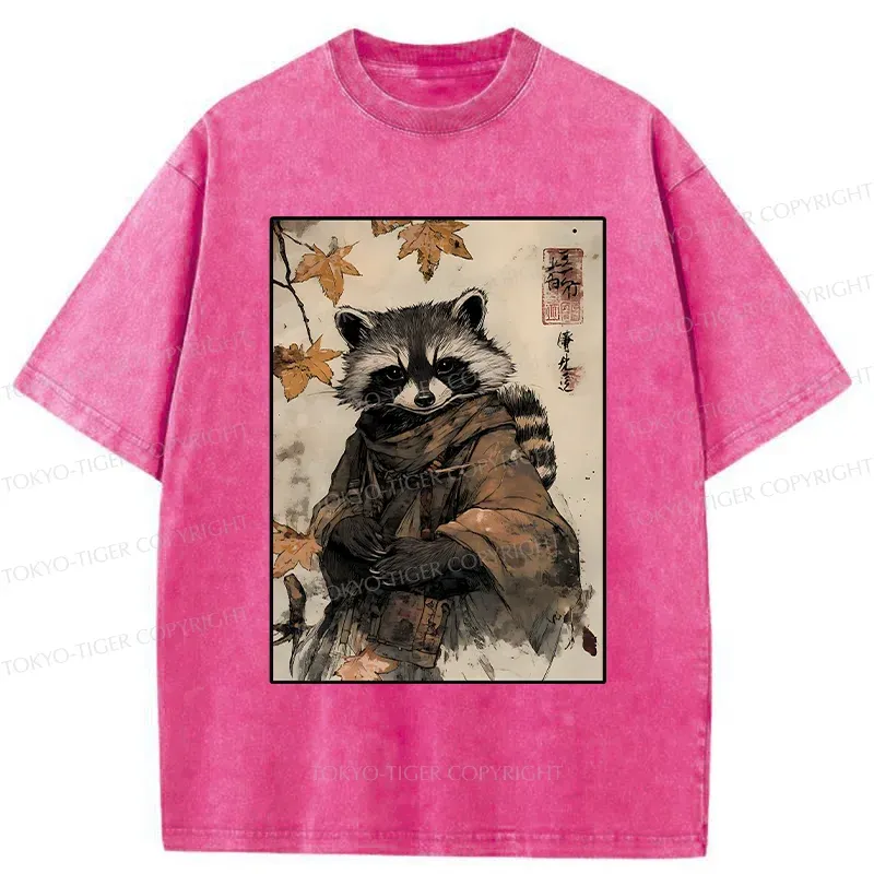 Tokyo-Tiger Raccoon Ninja Washed T-Shirt