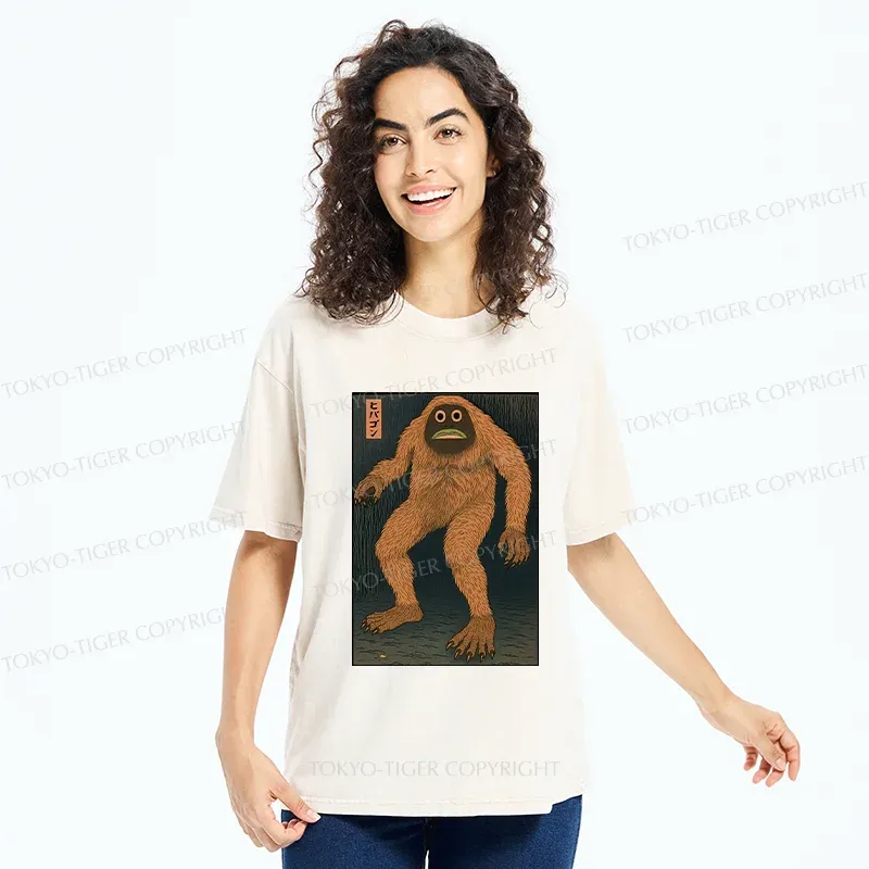Tokyo-Tiger Japanese Long Hair Monster Washed T-Shirt