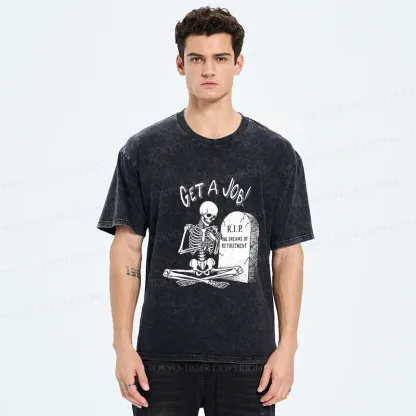 Tokyo-Tiger Work After Death Washed T-Shirt