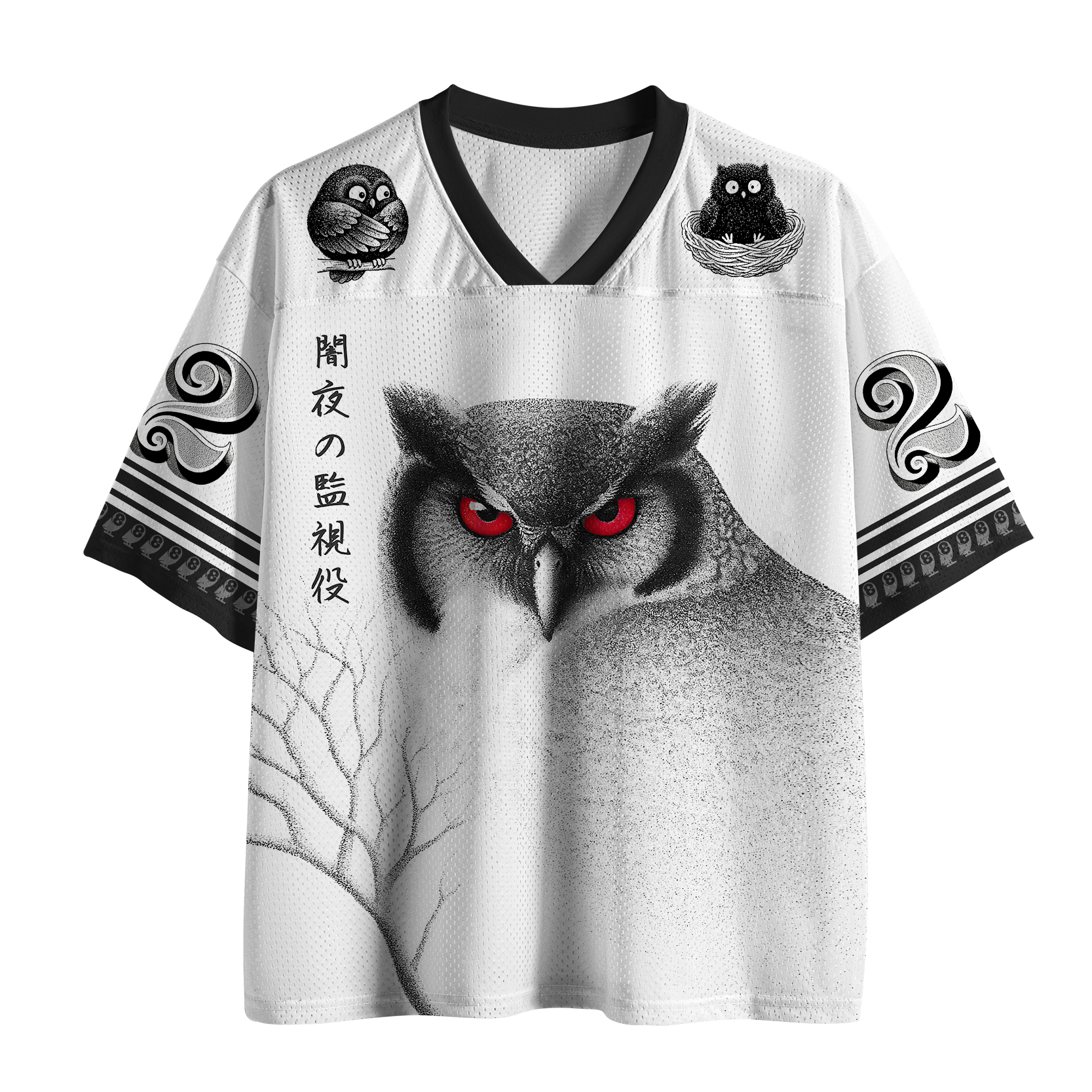 Tokyo-Tiger The Owl Watches You At Night Mesh Jersey