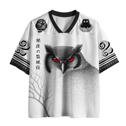 Tokyo-Tiger The Owl Watches You At Night Mesh Jersey