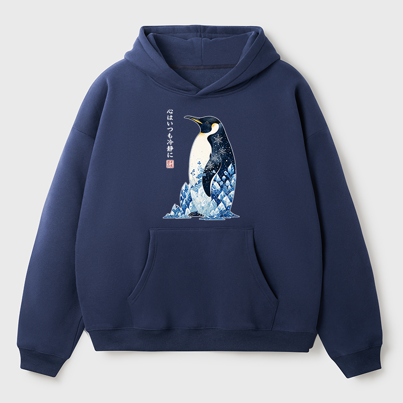 Tokyo-Tiger Keep Calm Penguin Adult Fleece Hoodie