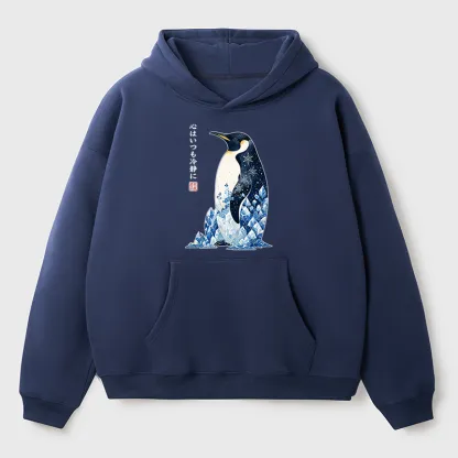 Tokyo-Tiger Keep Calm Penguin Adult Fleece Hoodie