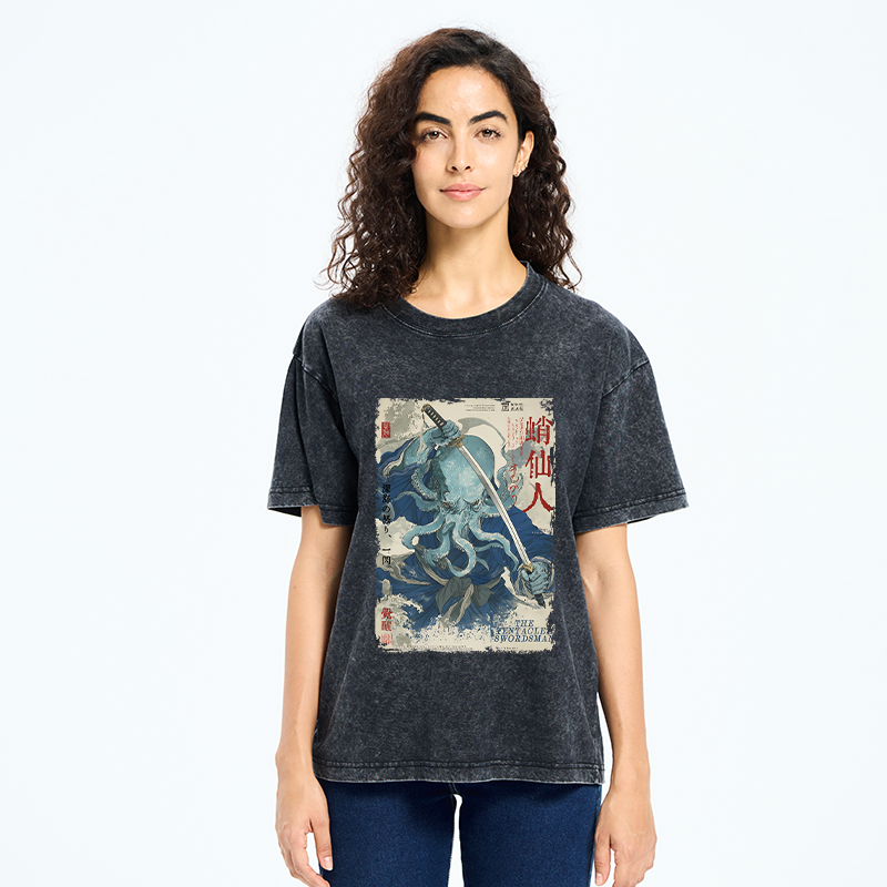 Tokyo-Tiger Cool Octopus Sage Washed T-Shirt