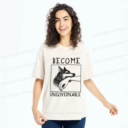 Tokyo-Tiger Uncontrolled Dog Washed T-Shirt