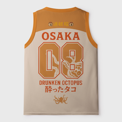 Tokyo-Tiger Tako Sake Vibes In Osaka Mesh Tank Top