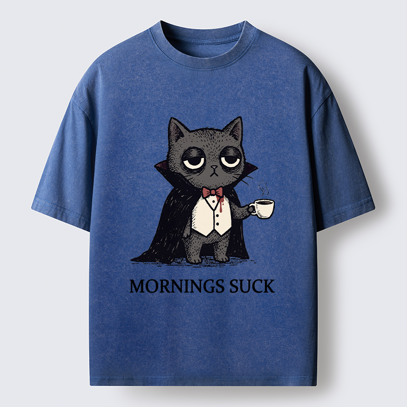 Tokyo-Tiger Funny Night Cat Meme Washed T-Shirt