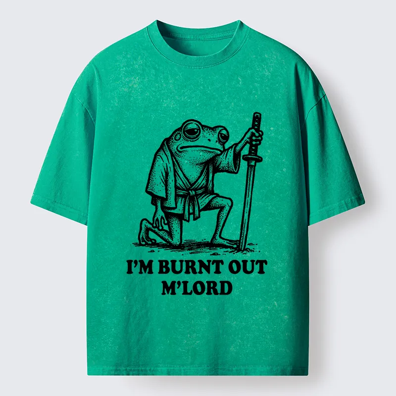 Tokyo‑Tiger Tired Frog Samurai Washed T-Shirt
